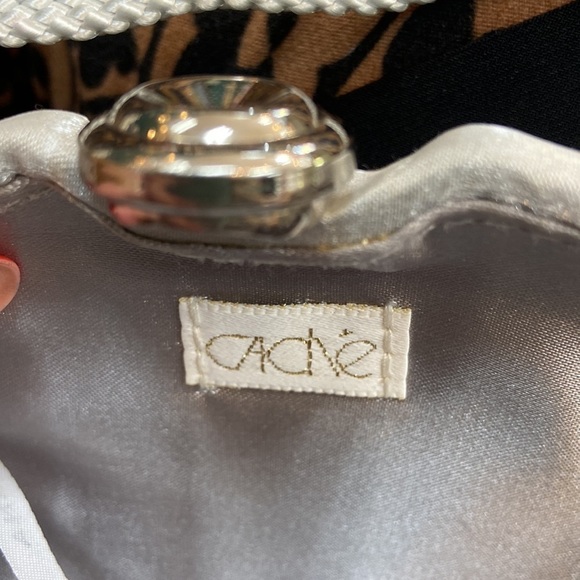 Vintage Silver Satin Evening Clutch/Crossbody Bag - Picture 6 of 7